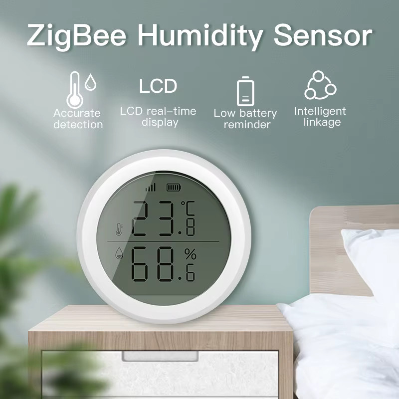 Wesense Multisensor mit LCD für Tuya Smart Life, Licht-, Temperatur- und Feuchtigkeitssensor mit Google Alexa Sprachsteuerung, Weiß - Bild 2