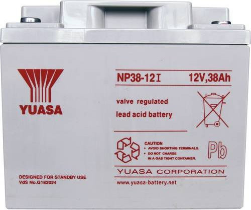 Yuasa NP38-12 Bleiakku 12V 38Ah Blei-Vlies AGM mit M5-Schraubanschluss B/T/H: 19,7 x 16,5 x 17,0 cm - Bild 1