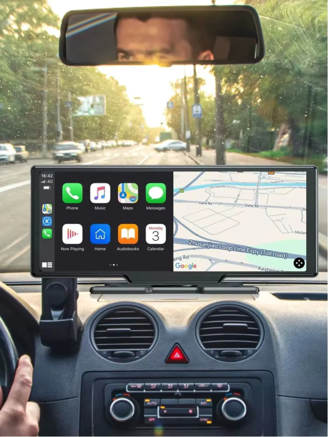 ESSGOO Tragbares 10,26 Zoll Carplay Autoradio mit Android Auto, Bluetooth, WiFi, GPS und FM für Wohnmobile und LKWs, Schwarz - Bild 8