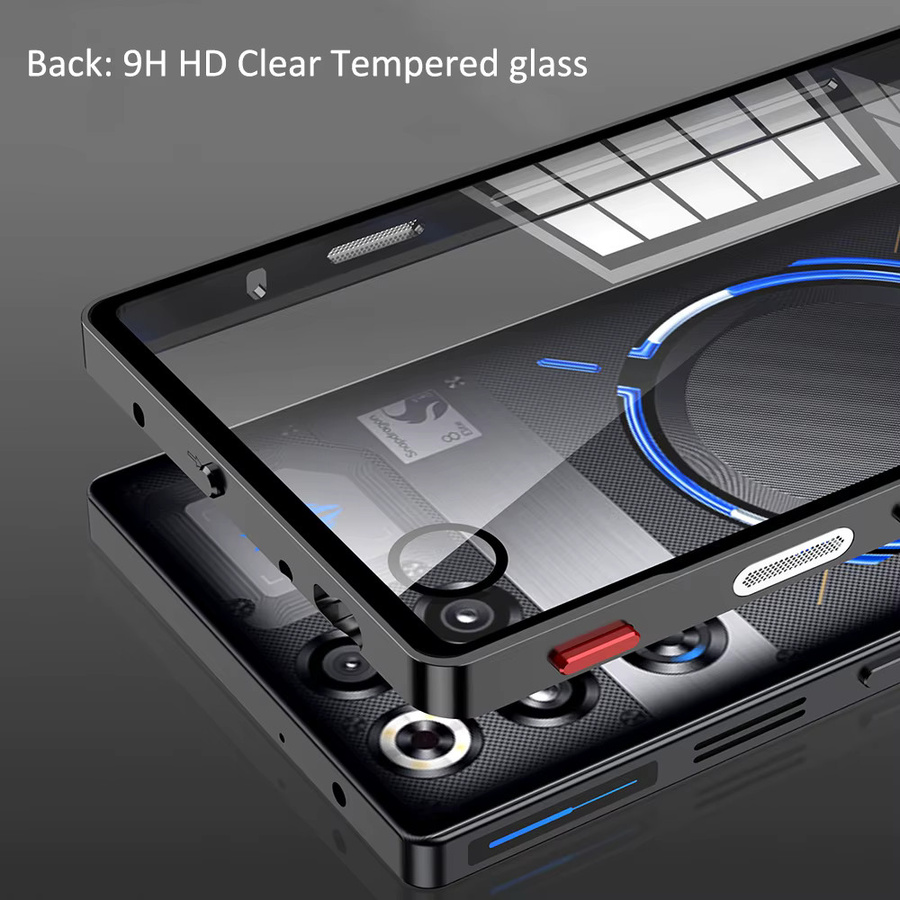 ZTE Nubia RedMagic 11 Pro / Red Magic 11 Pro+ Schutzhülle aus Aluminiumlegierung und gehärtetem Glas in Transparent und Schwarz - Bild 3