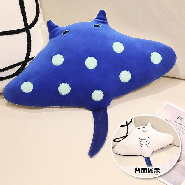 Yiran Health & Beauty Mantarochen Plüschtier, Weiß, Blau, 80cm - Bild 1