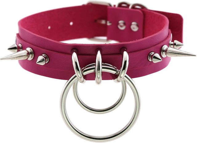 KMVEXO Choker Halskette, Punk Spike, Leder, Damen - Bild 1