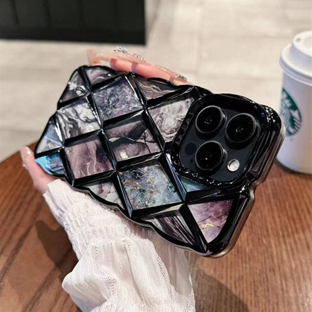 Yiran Luxus Handyhülle mit Marmor-Beschichtung für iPhone 15 Pro Max, 14 Plus, 13, 12, 11 in Schwarz und Multicolour, weiche Schutzhülle mit 6,7 Zoll Displaygröße - Bild 1