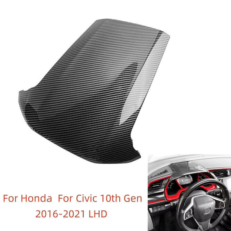 NIGHTKIST Kohlefaser Armaturenbrett Abdeckung für Honda Civic 10. Generation 2010-2021, Mittelkonsole Panel Verkleidung, Schwarz - Bild 4
