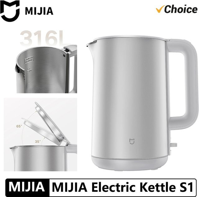 MIJIA Elektrischer Wasserkocher S1 aus Edelstahl 316 in Silber mit 1,7 l Fassungsvermögen und 1800W Hochleistung - Bild 1