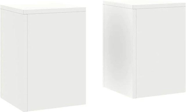 vidaXL Pflanzenständer 2er Set aus Stahl in Weiß für Garten und Terrasse B/T/H: 24 x 24 x 35 cm - Bild 1