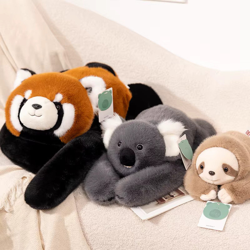 GDzaccly Waldtier-Plüschpuppenkissen, Waschbär-Dinosaurier-Faultier, Panda, Koala, Plüschtier, Bunt / Mehrfarbig - Bild 2