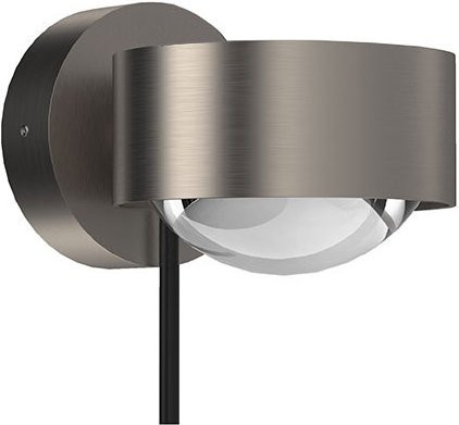 Top Light Puk! 80 Wall Avantgarde LED-Wandleuchte in Nickel matt mit Glas und klarer Linse, Warmweiß 2700K - Bild 1