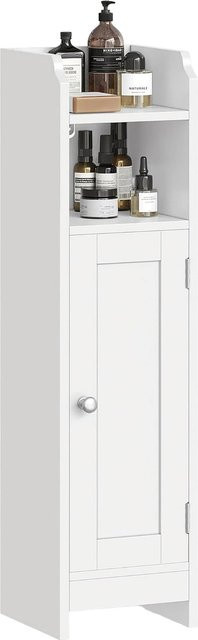 Songmics Badezimmerschrank Siren in Weiß mit schmaler Form und Regalfächern - Bild 1