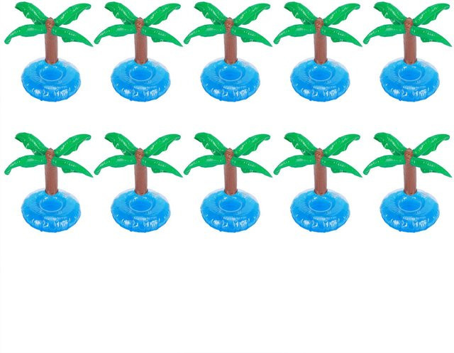 10er Set Aufblasbare Getränkehalter aus PVC für Pool und Strand - Bild 1