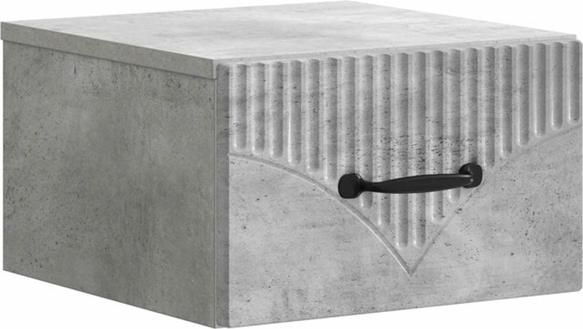 Wandmontierter Nachttisch von vidaXL in Grau, modernes und minimalistisches Design aus Holzwerkstoff in Betonoptik, B/H/T: 34,5 x 33 x 20 cm - Bild 1