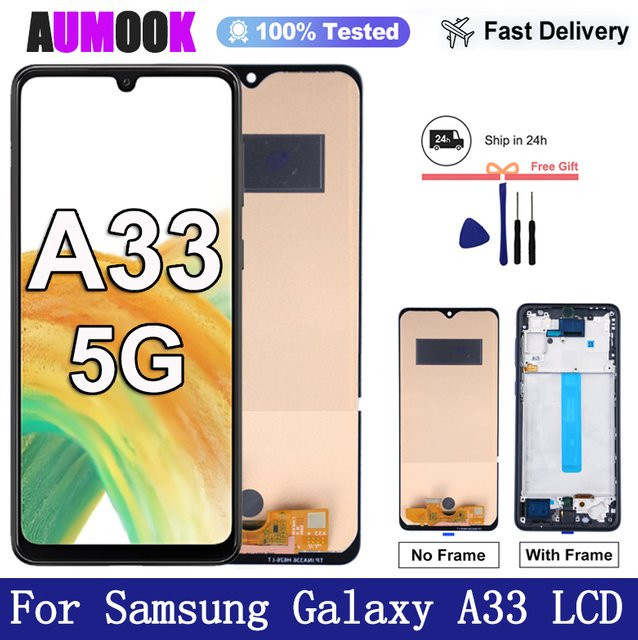 AUMOOK AMOLED Display mit Touchscreen Digitizer Montage für Samsung Galaxy A33 5G in Schwarz - Bild 1