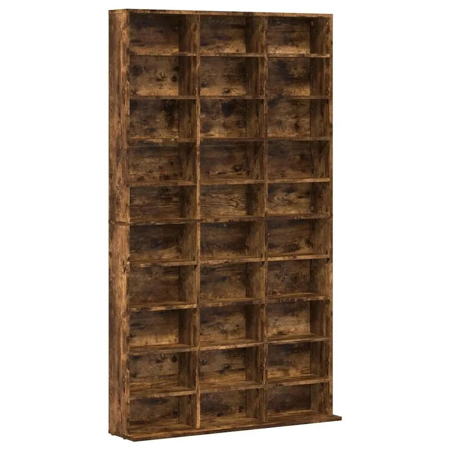 vidaXL CD-Regal aus Holzwerkstoff in Räuchereiche, B/T/H: 102 x 23 x 177,5 cm - Bild 2