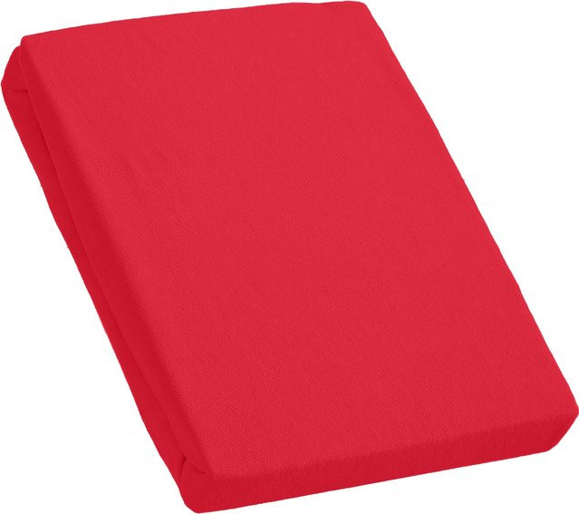 Kinzler Frottee Spannbetttuch in Bordeaux, B/T/H: 140 x 200 x 25 cm bis 160 x 200 x 25 cm - Bild 1