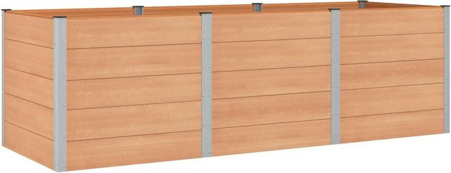 vidaXL Hochbeet aus WPC und Aluminium in Braun, B: 300 cm, T: 100 cm, H: 91 cm - Bild 1