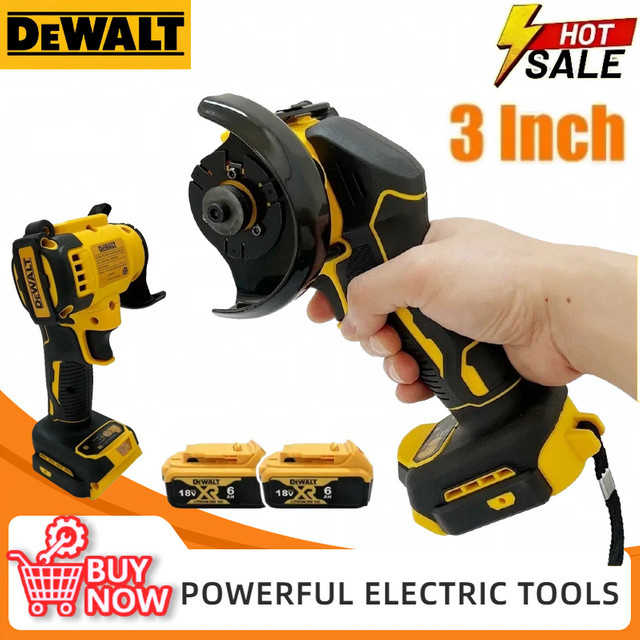 DeWALT 3-Zoll Mini-Winkelschleifer als elektrische Polier- und Schleifmaschine für 18V Akku in Gelb - Bild 1