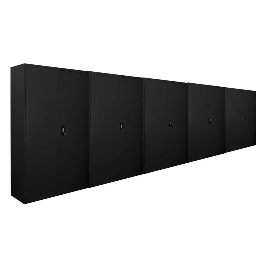 PROREGAL Flügeltürenschrank ELEPHANT, 2 Türen abschließbar, 4 Ebenen, Stahl pulverbeschichtet, Schwarz, H x B x T: 180 x 120 x 40 cm - Bild 2