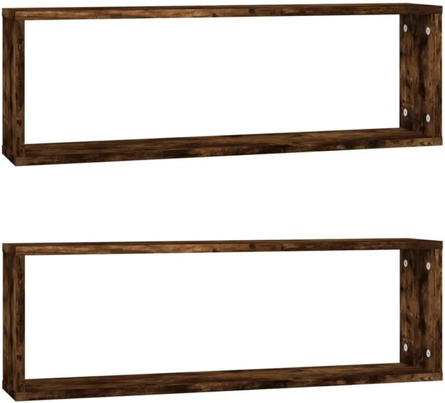 vidaXL Wandregale 2er Set aus Holzwerkstoff in Räuchereiche, B/T/H: 80 x 15 x 26,5 cm - Bild 1