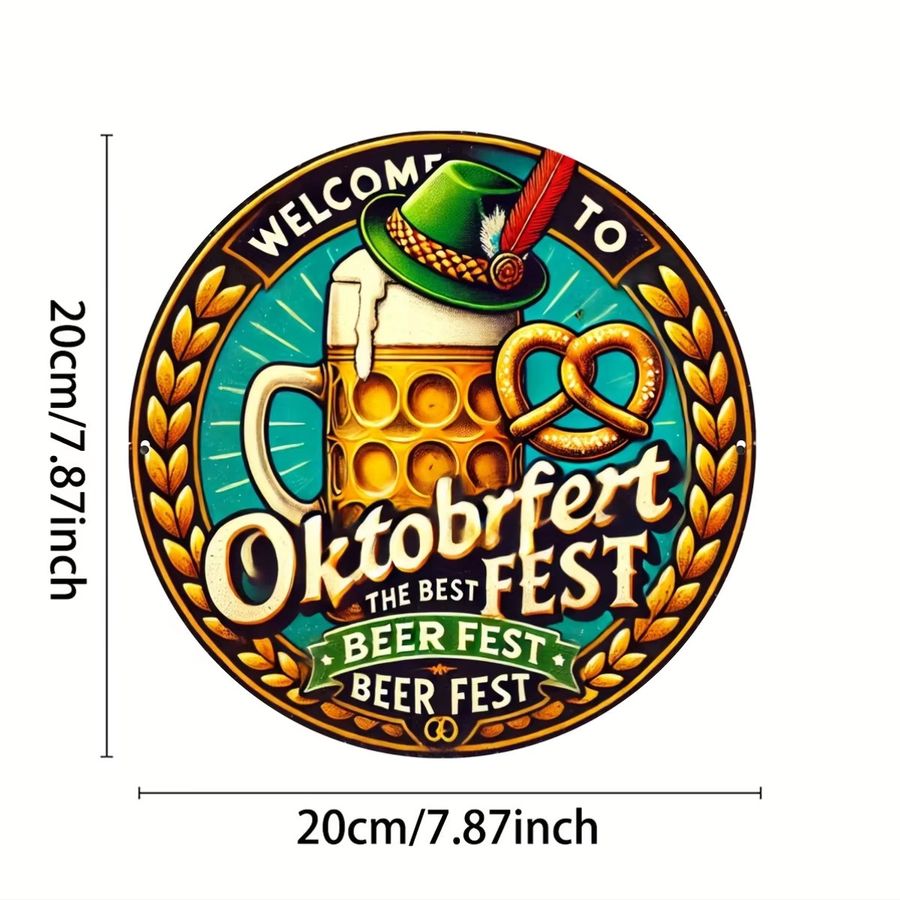 Vintage Oktoberfest Blechgemälde Best Beer Festival Potdemiel Multicolor B/H: 20 x 20 cm - Bild 2