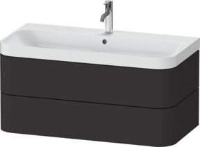 Duravit Möbelwaschtisch Happy D.2 Plus in Graphit Matt mit 2 Schubladen, Breite: 97,5 cm, Tiefe: 49 cm - Bild 1