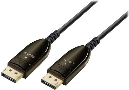 Maxtrack DisplayPort Glasfaser Anschlusskabel in Schwarz mit 10,0 m Länge für 8K UHD - Bild 1