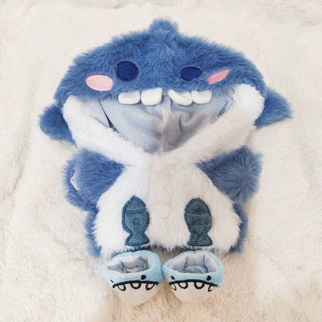 Kidsly Hai-Hoodie, Puppenkleidung, Meerestiere, Blau - Bild 1