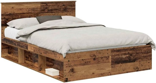 vidaXL Bettrahmen aus massivem Kiefernholz in Braun, B/T/H: 140 x 190 x 90 cm - Bild 1