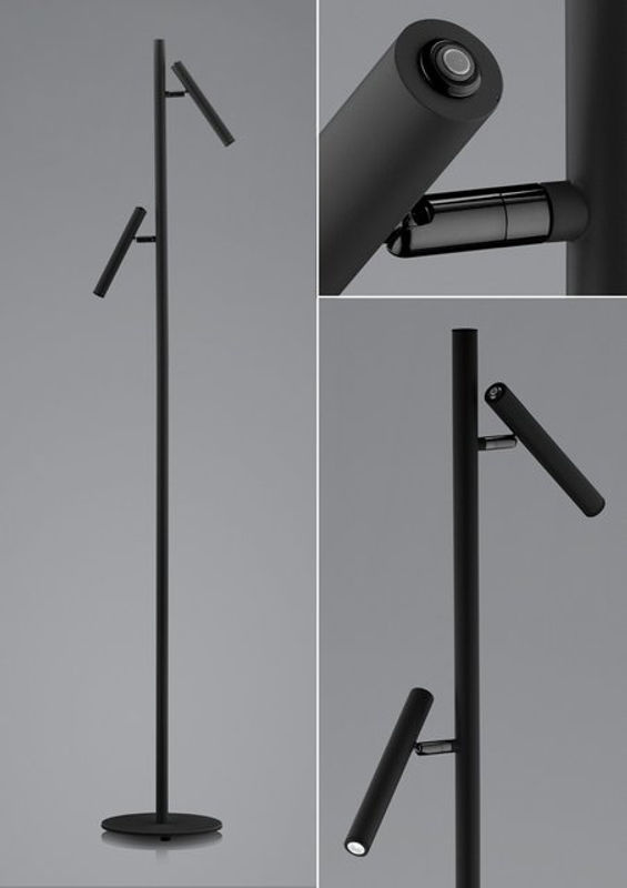 HELL Streak LED-Stehleuchte in Schwarz, dimmbar, moderne Leseleuchte aus Metall - Bild 2