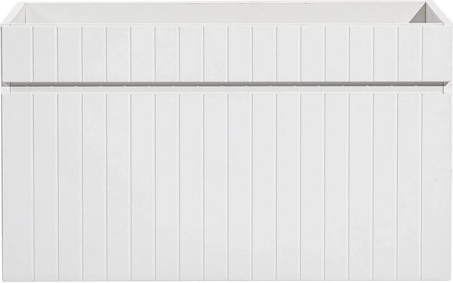 Vente-unique Waschbeckenunterschrank Satara Weiß mit Streifen-Optik, Breite: 80 cm - Bild 1
