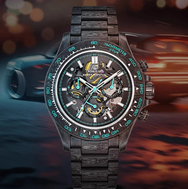 CRONUSART Chronograph, Automatik, Kohlefaser, Schwarz, Herren - Bild 1