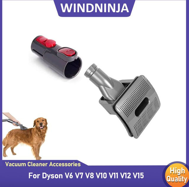 Dyson Haustier Bürstenkopf in Grau für Handstaubsauger V6 V7 V8 V10 V11 V12 V15 mit Konverter zur Hundepflege - Bild 1