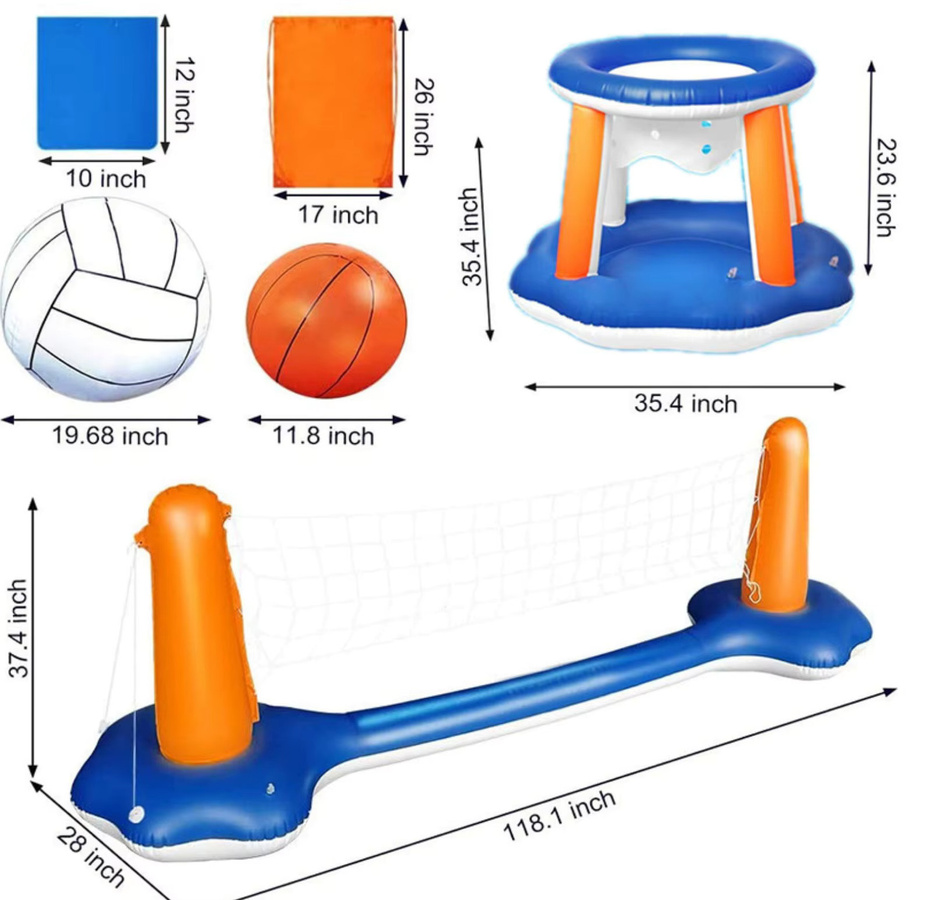 3M PVC Wasser Volleyball und Basketball Ständer für Outdoor-Unterhaltung und Bad-Zubehör für Erwachsene und Kinder - Bild 4