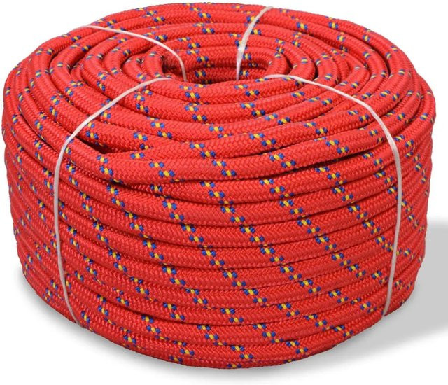 vidaXL Bootsseil aus Polypropylen in Rot, Durchmesser: 12 mm, Länge: 250 m - Bild 1