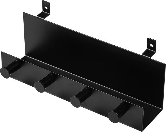 DenPanels Wandregal mit 4 Haken in Schwarz, Breite: 21,5 cm - Bild 1