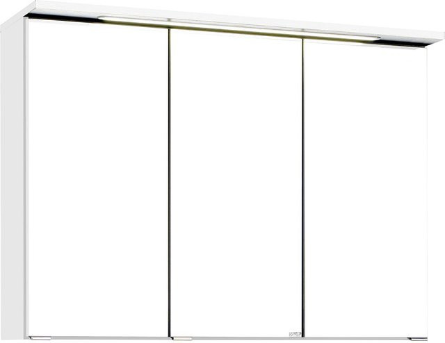 HELD Bologna 3D Spiegelschrank Weiß mit LED-Einbauleuchte und Rasierersteckdose, Breite: 90 cm - Bild 1