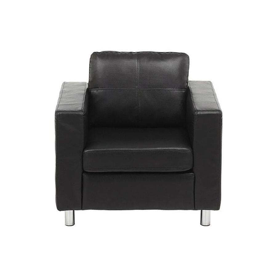 Vente-unique Sessel Ackley mit gerader Rückenlehne und Armlehnen in Schwarz, Höhe: 86 cm - Bild 2
