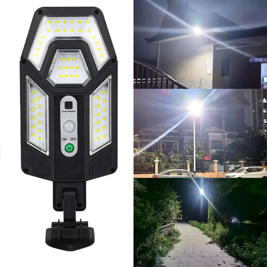 ZHIYU Solarlampe für den Außenbereich mit Bewegungsmelder, 8000LM Solarleuchte in Schwarz für Garten und Hauswand, Kaltweiß - Bild 6