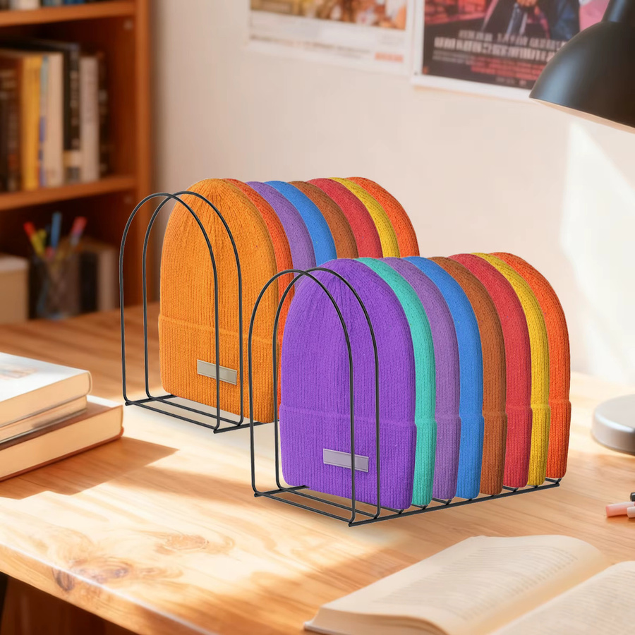 Willstar 2er-Set Hutständer aus Metall für die Tischplatte, Schwarzer Beanie-Display-Ständer für Mützen und Wintermützen - Bild 2
