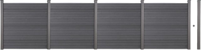 Home Deluxe WPC Sichtschutzzaun Callado Anthrazit, 4 Elemente, Höhe: 185 cm, Breite: 714 cm - Bild 2