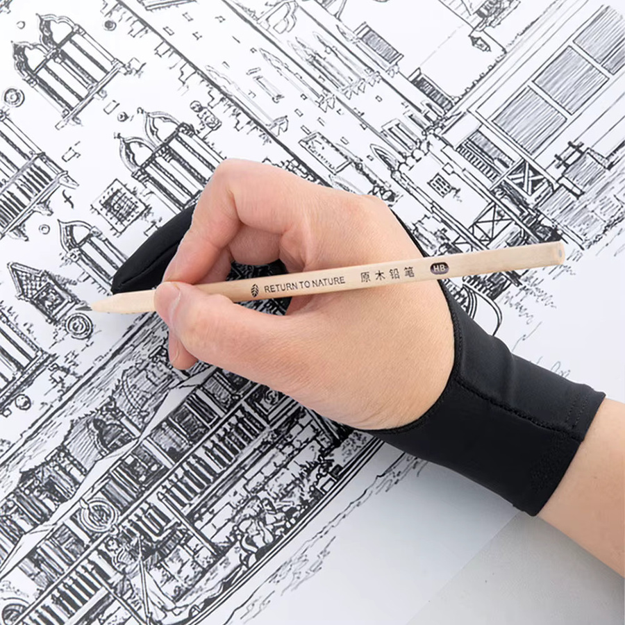 Anti-Touch Malhandschuhe für digitales Zeichnen und Ölgemälde in Schwarz für Erwachsene - Bild 4