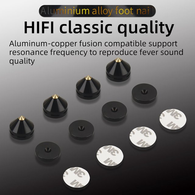 HIFIDIY LIVE Lautsprecherständer-Füße aus Aluminiumlegierung in Schwarz, 4er-Set Spikes mit M23*20 Gewinde - Bild 1