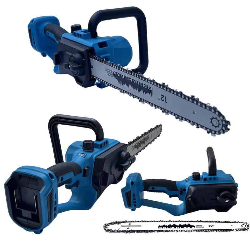 Makita Bürstenlose Akku-Kettensäge in Blau mit automatischem Öler, 30,5 cm Schwert für Holzschnitte und Baumpflege - Bild 4