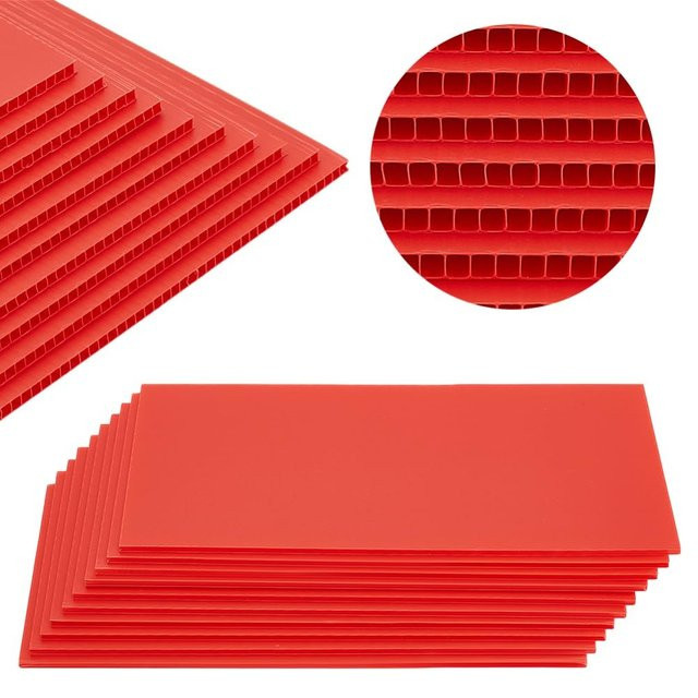 20 Stück gewellte Kunststoffplatten in Rot, Dicke: 4 mm, B/H: 15 x 30 cm - Bild 1