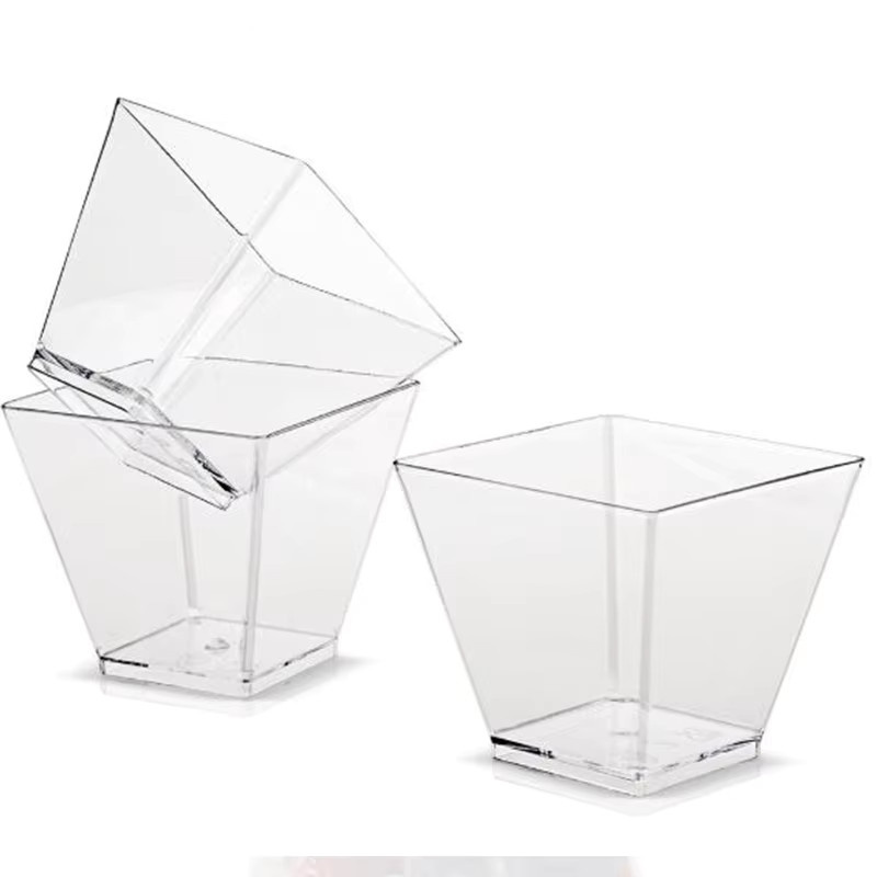 GrandFlavor Einweg-Dessertbecher aus Kunststoff, quadratisch, transparent, 20 Stück, 60 ml - Bild 2