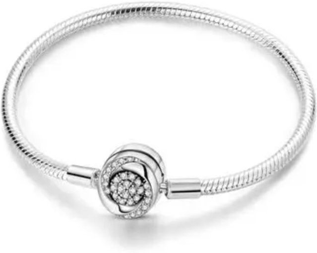 Wan Ying Armband 925 Silber, Rosa Schleife, Zirkonia, Damen, 19 cm - Bild 1