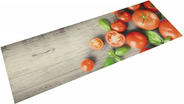 vidaXL Küchenteppich mit Tomaten-Motiv aus Samt, waschbar und rutschfest, B/T: 60 x 180 cm - Bild 1