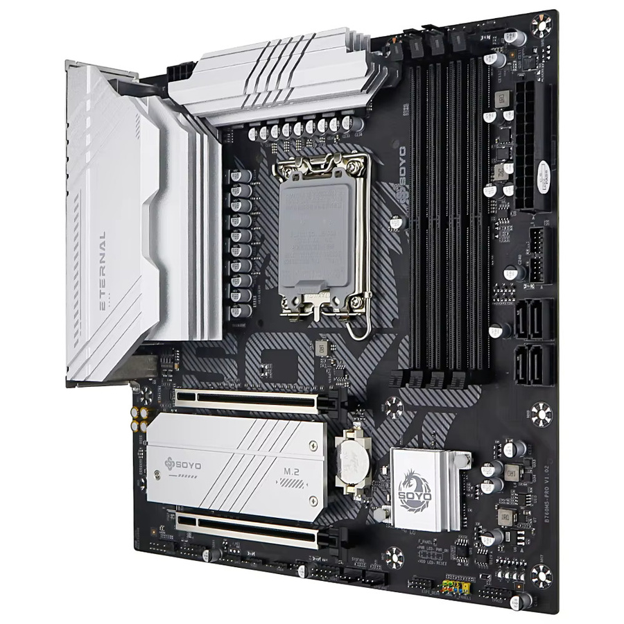 SOYO B760M D4 WiFi Motherboard für Intel LGA 1700 Prozessoren, M-ATX, DDR4, WiFi 6, USB-C, ARGB, Schwarz - Bild 4