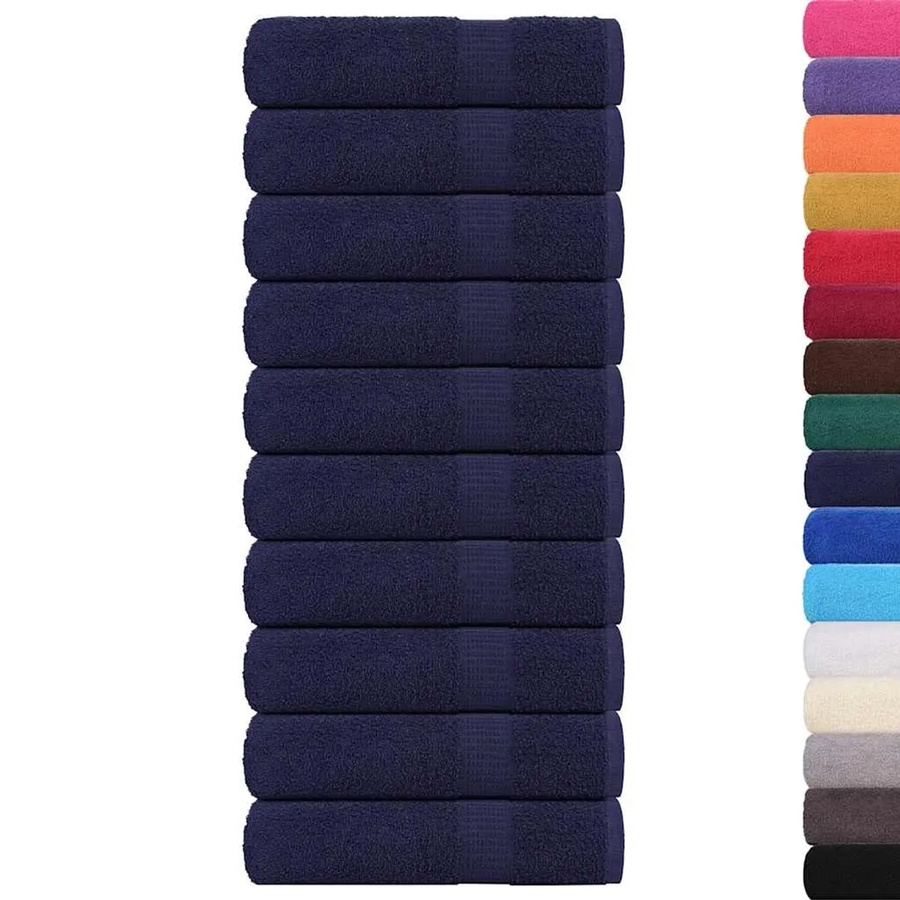 vidaXL Badetücher 10er Set aus 100% Baumwolle in Marineblau, B/L: 100 x 150 cm, 360 g/m² - Bild 2