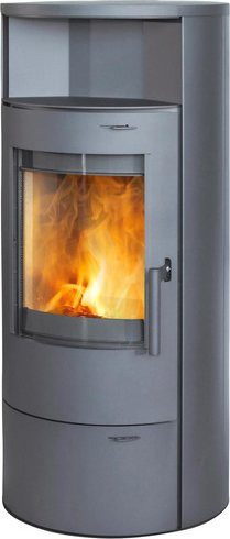 THERMIA Kaminofen München V3 aus Stahl in Grau mit 7 kW Leistung und Dauerbrand-Eignung, B/T/H: 117,7 x 53,5 x 47,6 cm - Bild 1