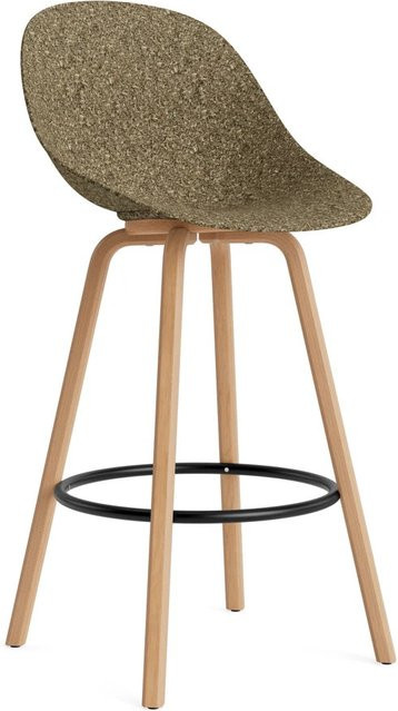 Normann Copenhagen Mat Barstuhl Wood in Grün aus Buche mit Hanf und Seegras - Bild 1